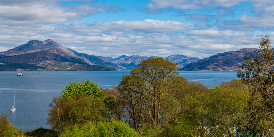 Views from Duisdale House gardens across the water.